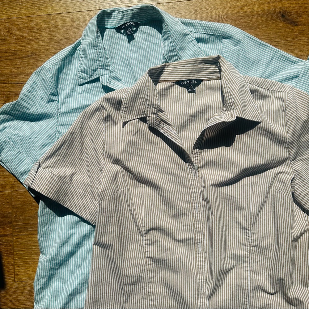 Striped Short Sleeve Shirt- Quantity 2